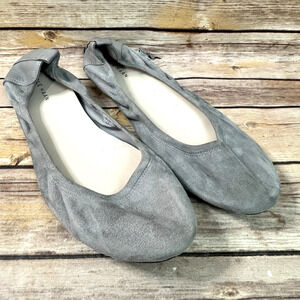 Cole Haan Womens Light Gray Suede & Leather Round Toe Ballet Flat Shoes Size 9B